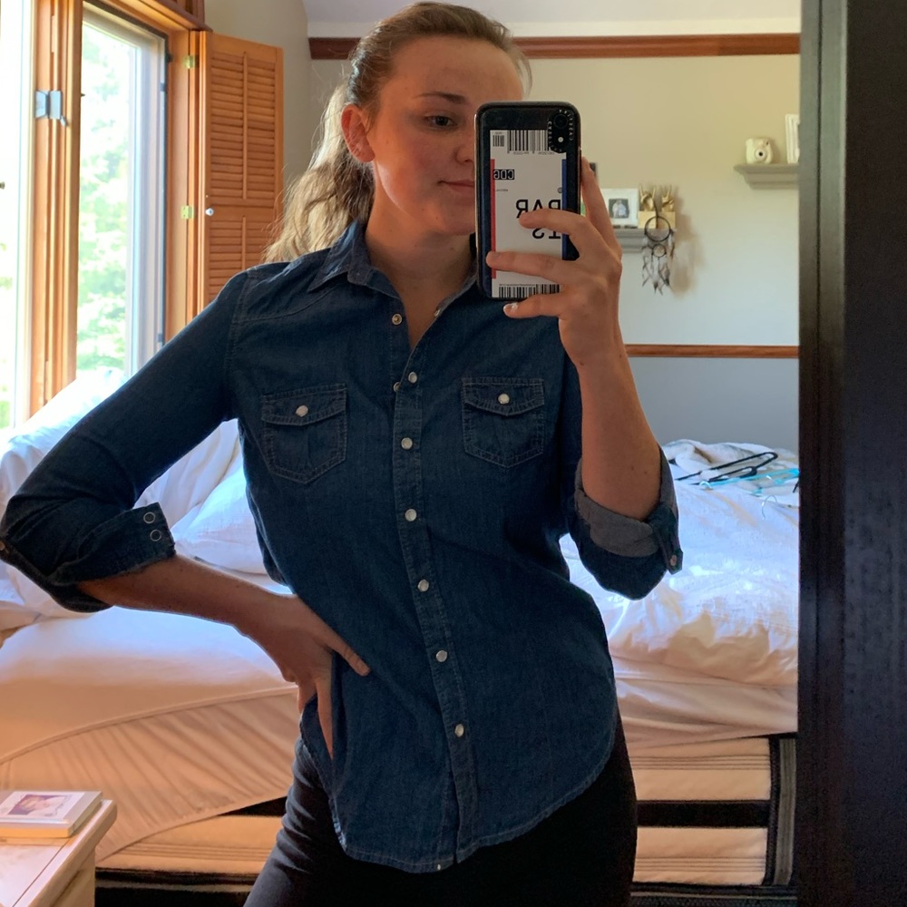 Light denim button down